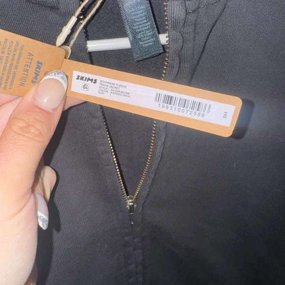 Skims boyfriend fleece track Jacket - Picture 2 of 2